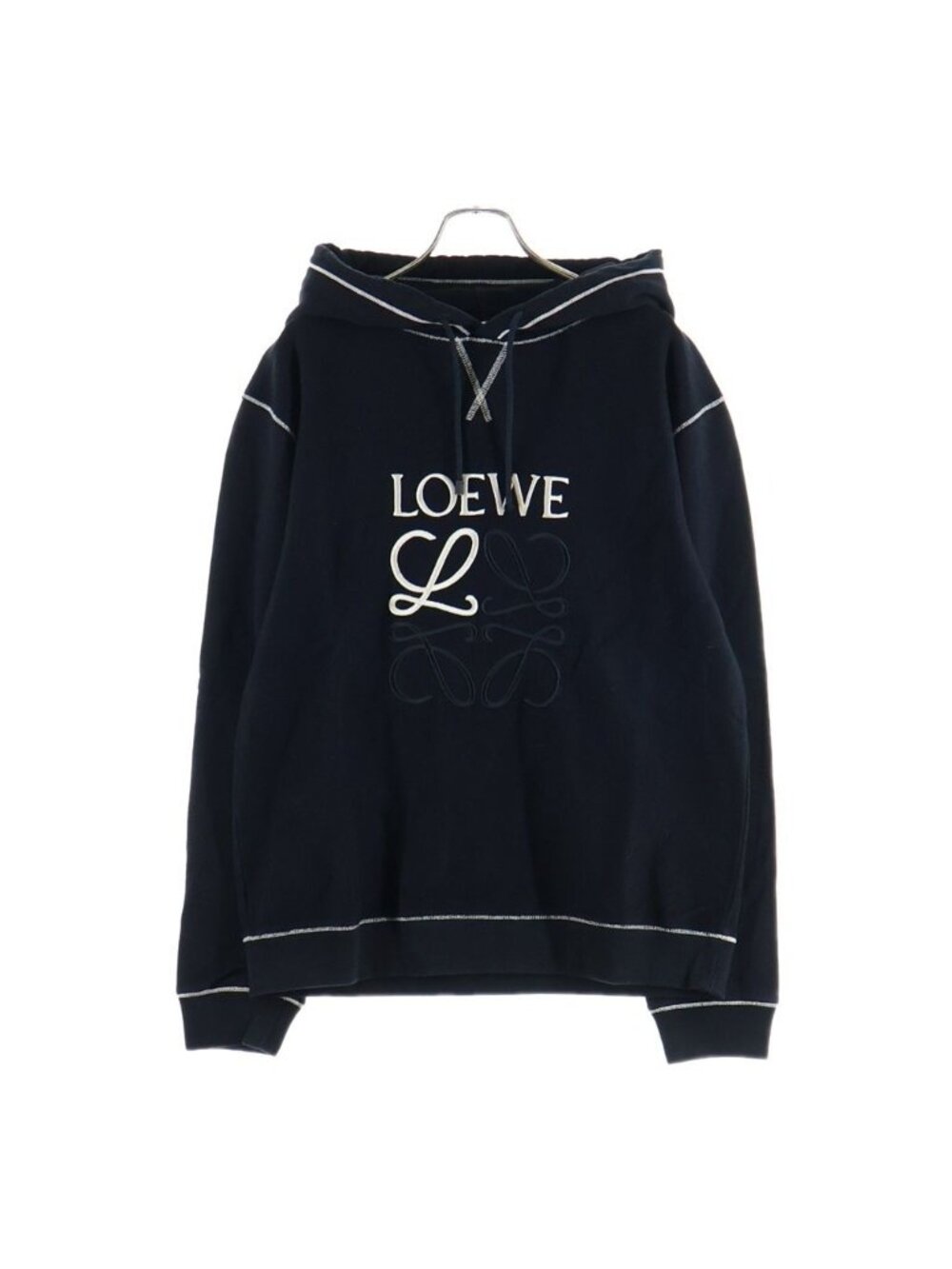 Loewe Anagram Logo Oversize Cotton Hoodie Black